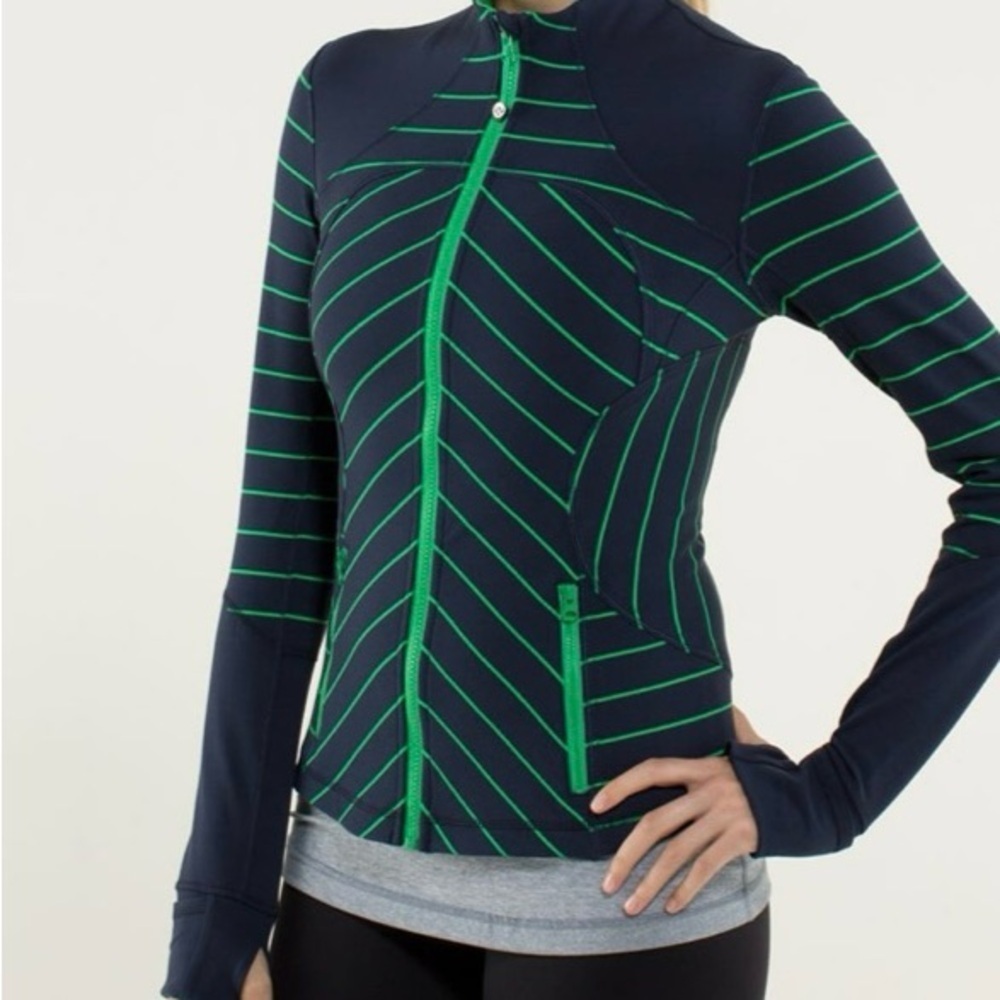 Lululemon Lululemon Forme Jacket *Cuffins Slalom Stripe Inkwell Size 12